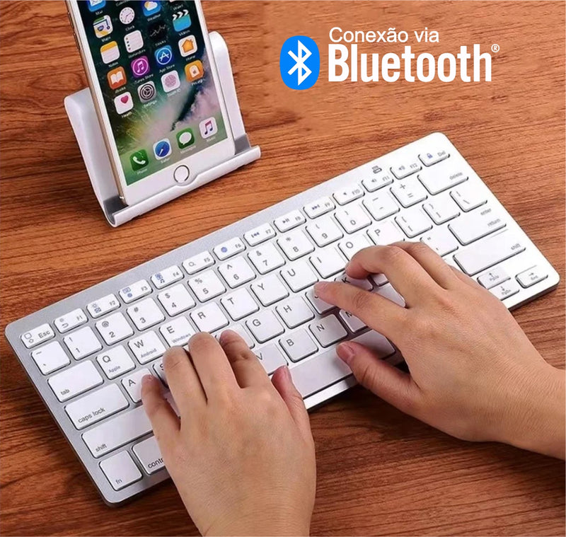 Teclado Bluetooth Sem Fio Portátil PC - Computador - Smartphone - Tablet - Notebook